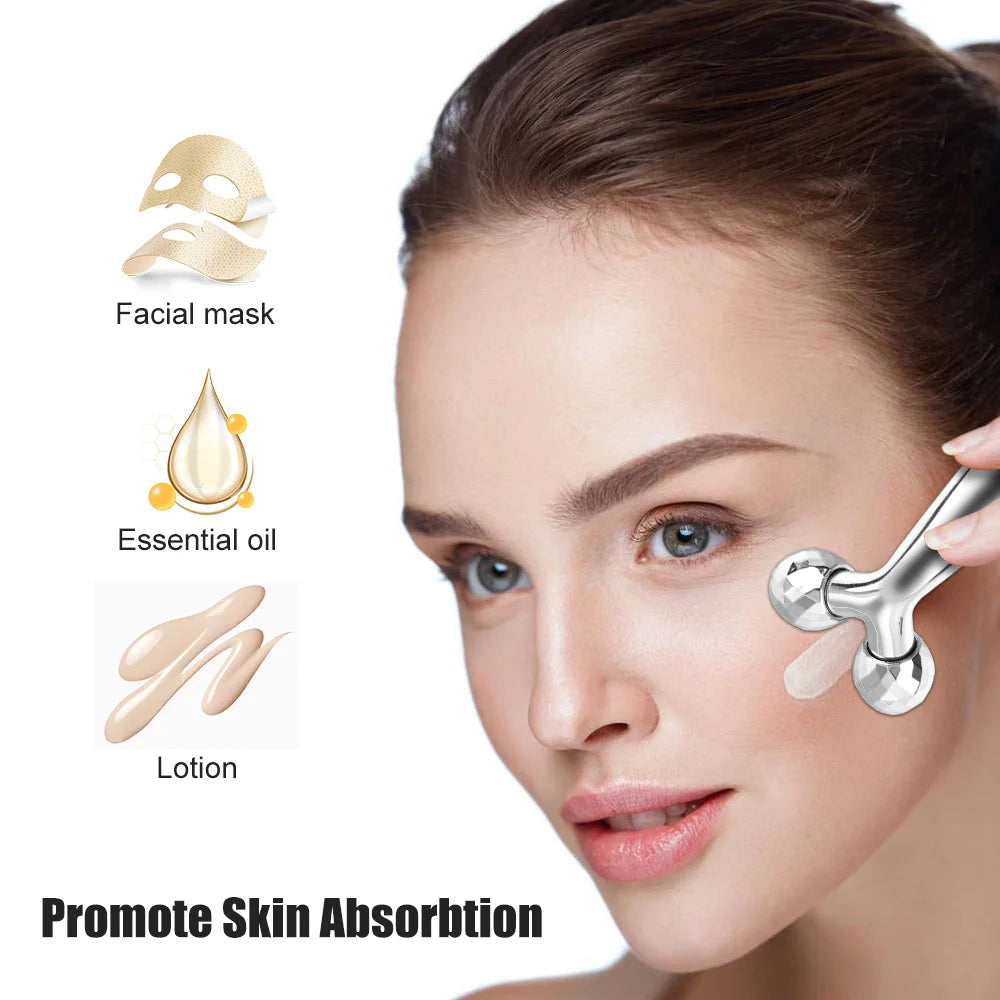 Rodillo Facial 3D en Y + Raspador Gua Sha — Masaje Lifting & Antiedad
