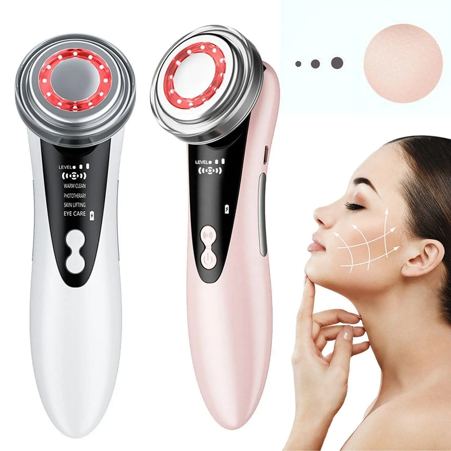 Masajeador Facial 4 en 1 RF EMS con Ultrasonido y LED