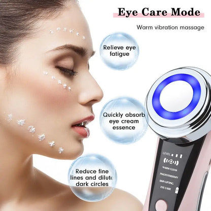 Masajeador Facial 4 en 1 RF EMS con Ultrasonido y LED