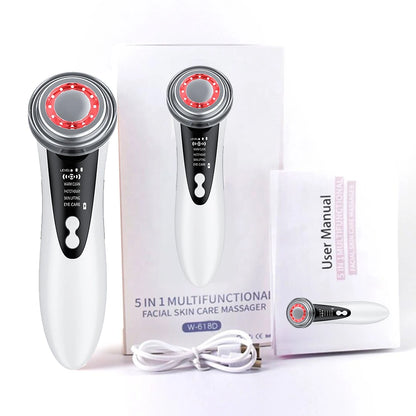 Masajeador Facial 4 en 1 RF EMS con Ultrasonido y LED