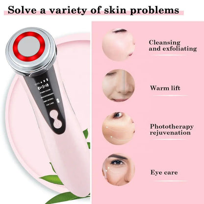 Masajeador Facial 4 en 1 RF EMS con Ultrasonido y LED