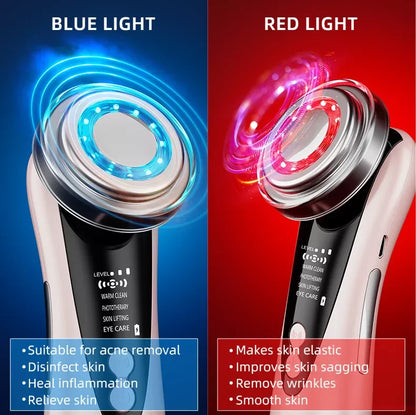 Masajeador Facial 4 en 1 RF EMS con Ultrasonido y LED