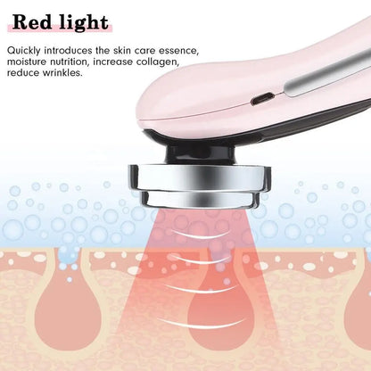 Masajeador Facial 4 en 1 RF EMS con Ultrasonido y LED