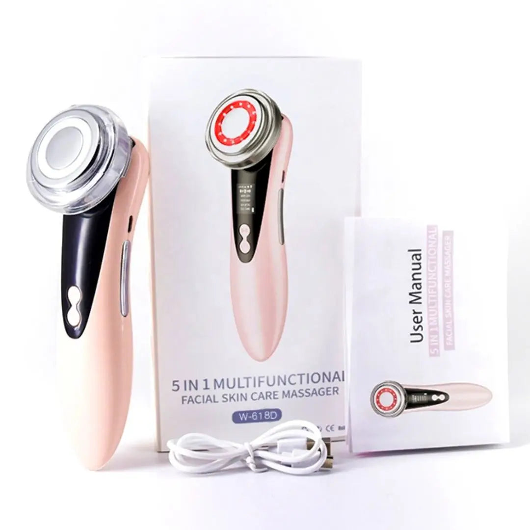Masajeador Facial 4 en 1 RF EMS con Ultrasonido y LED