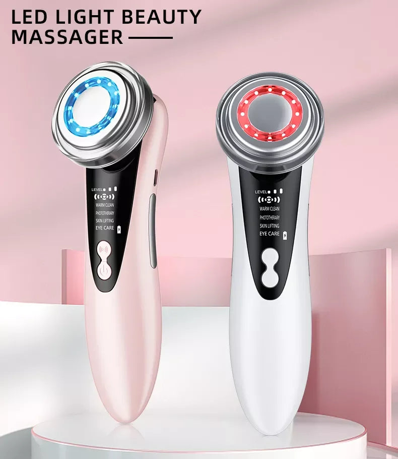 Masajeador Facial 4 en 1 RF EMS con Ultrasonido y LED
