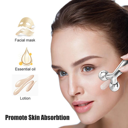 Rodillo Facial 3D en Y + Raspador Gua Sha — Masaje Lifting & Antiedad