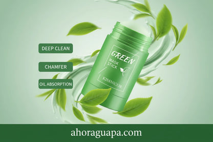 Mascarilla Limpiadora de Té Verde en Stick — Poros, Puntos Negros y Luminosidad 40g