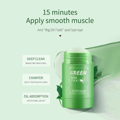 Mascarilla Limpiadora de Té Verde en Stick — Poros, Puntos Negros y Luminosidad 40g